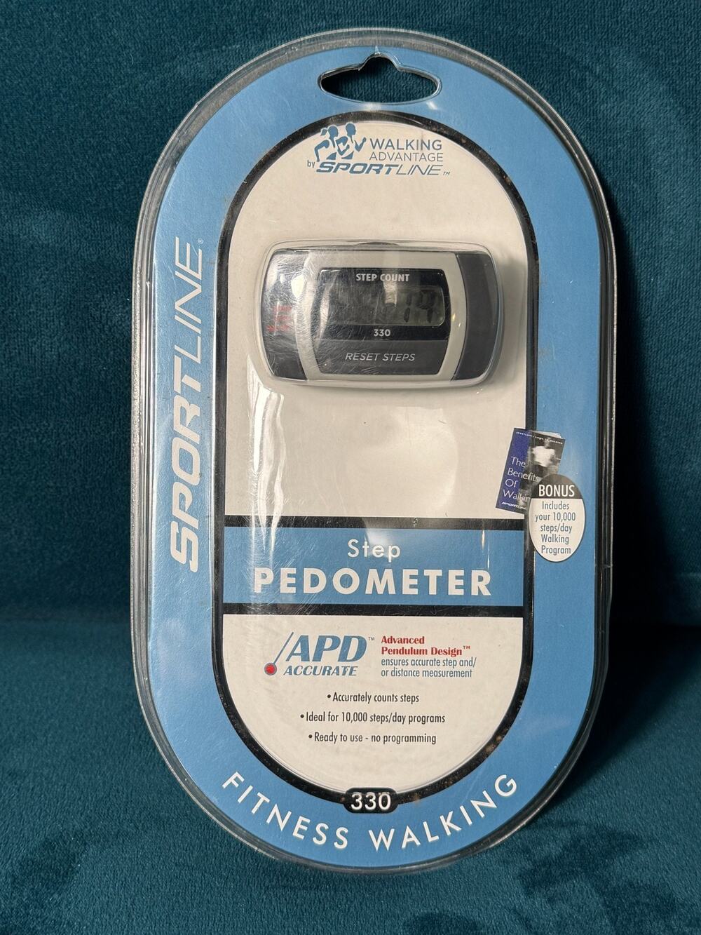 Sportline 330 Step Pedometer 10K-100K Count Large Display